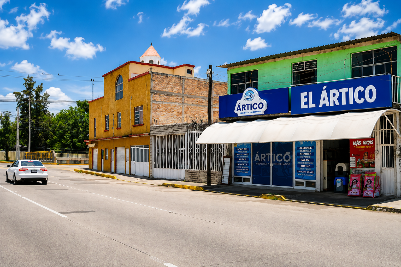 Fachada de Cremería y Congelados El Ártico en Aguascalientes